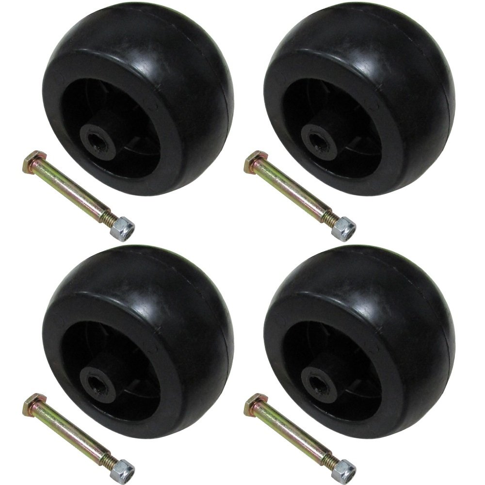 4 Pack Riding Lawn Mower Deck Wheels & Bolts for Craftsman