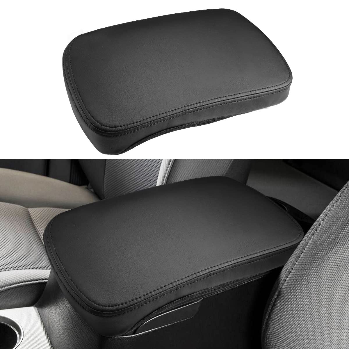Photo 1 of INTGET Car Center Console Armrest Cover for Toyota Tacoma Accessories 2005-2015 Leather Tacoma Middle Console Arm Rest Box Lid Seat Cover Protector Cushion Saver