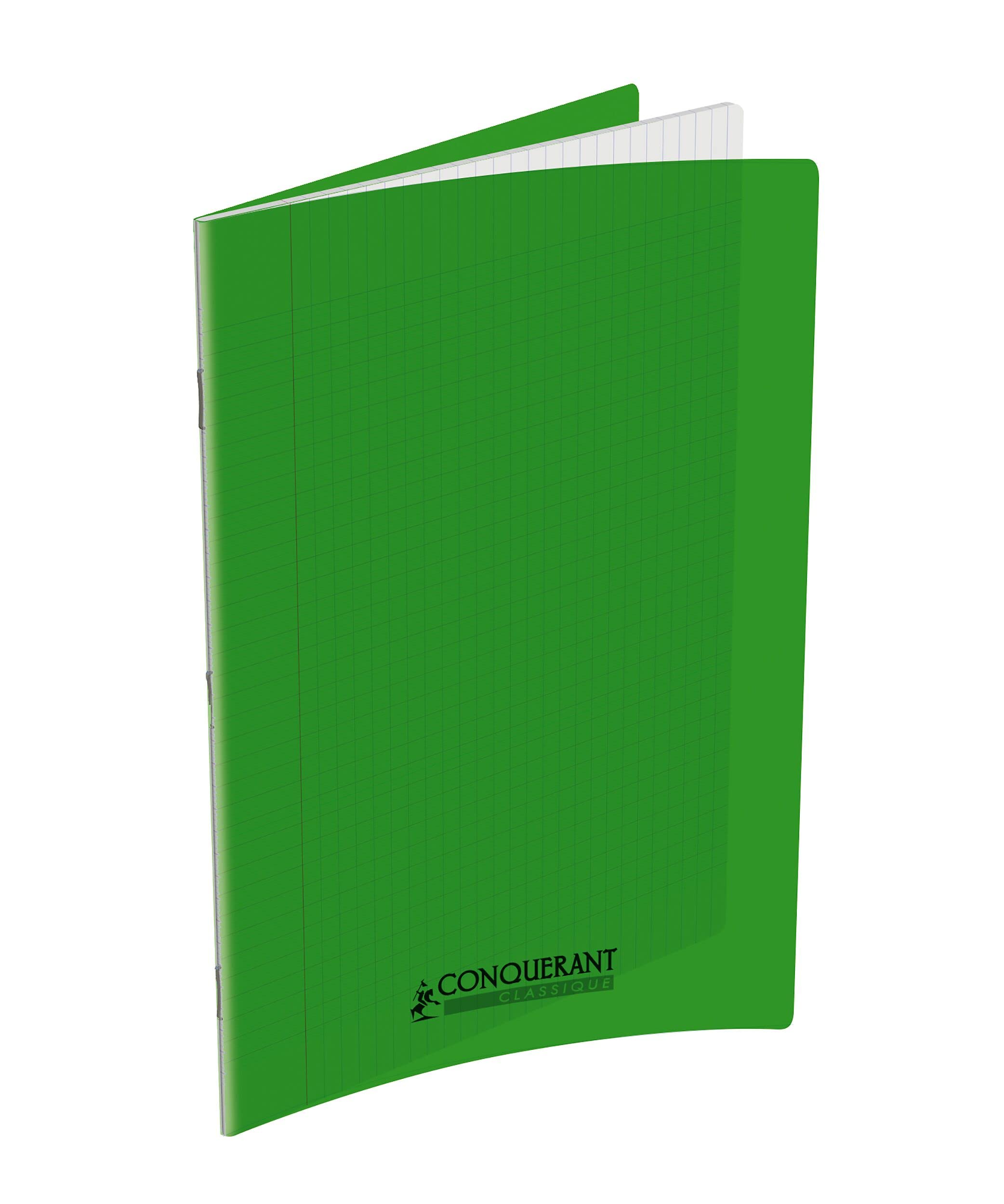 Conquérant Large Exercise Book with Large Squares, 96 Pages, 24 x 32 cm 24 x 32 cm Green