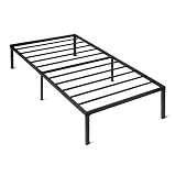 Amazon Basics Metal Bed Frame, Non-Foldable Platform Bed, Easy Assembly, Twin, 39W x 75L x 14H in, Black