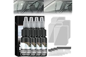 Windshield Crack Repair Kit, 2026 Upgrade Nano Glass Crack Repair Liquid Windshield Repair for Chips and Cracks (4 Pcs)