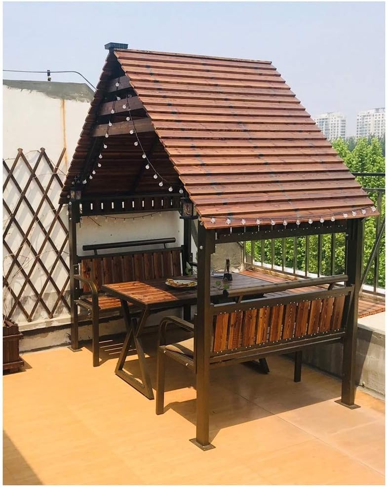 adjustable shade pergola 8 x 8 on Amazon Com Wanglx Gazebos For Patios With Desk Wooden Cabin Solid Wood Pavilion Outdoor Shading Courtyard Garden Gazebo For Garden Patio Lawns Parties Garden Outdoor