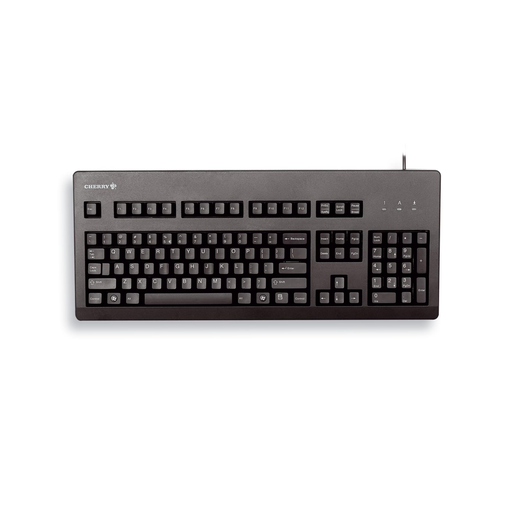 CHERRY G80-3000, Wired Mechanical Keyboard, UK Layout (QWERTY), USB-Connection, Robust, Programmable Keys, MX BLACK Switches, Black