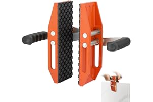 SHUYEON 2-Pack Heavy-Duty Double Handle Stone Lifting Clamps with Anti-Slip Rubber Grip, 660lbs Capacity for Granite, Marble, Glass, Slabs & Plywood, Adjustable 0-2.36in Thickness - Orange