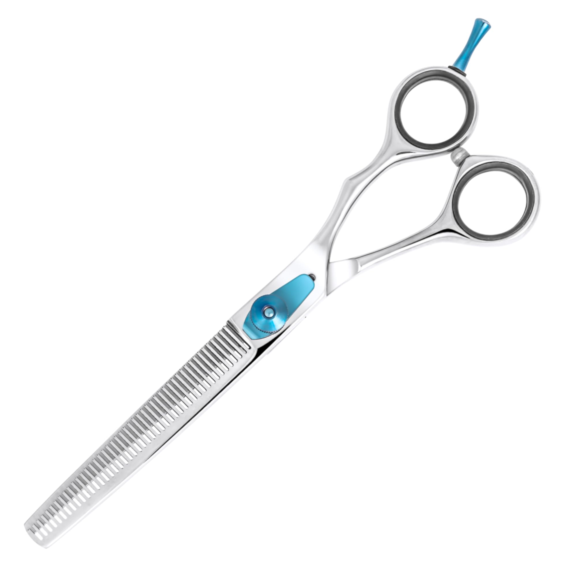 Masterclip 6.5” Square Edged Thinning Scissors – Professional High Grade Stainless Steel Easy Grip Dog Grooming Scissors – Suitable for Thinning The Coat to Leave a Natural Finish (Right Handed)
