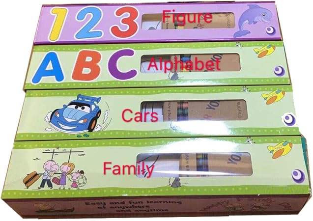 Amazon Hobmall 塗り絵ゲーム 子供用 アクティビティ 塗り絵用紙 15フィート 4 75m グループカラーリング 壁 簡単ポスター 6本のクレヨン付き 4パック ファミリー フィギュア アルファベット 車 男の子 女の子 ギフト 対象年齢3歳以上 ぬりえ おもちゃ