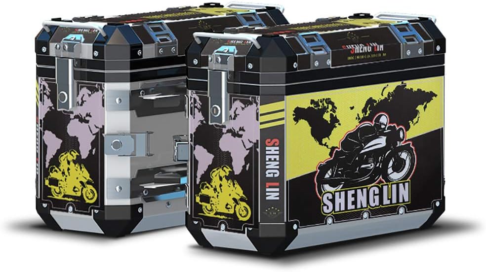 DOOST 39L/43L aluminum alloy motorcycle side box, stylish and cool large-capacity suitcase, waterproof and lightweight, luggage helmet storage box, suitable for various brands