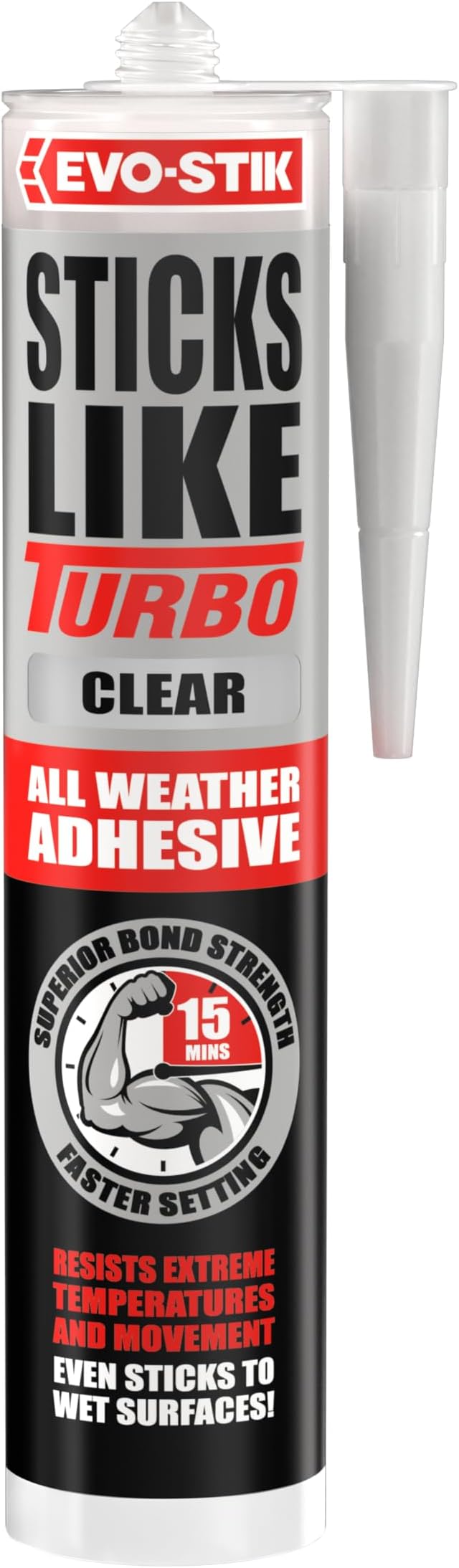 EVO-STIK Sticks Like Turbo CLEAR Adhesive 290ml All Weather Fast Setting