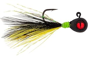 Northland Tackle Tungsten Crappie King Fly Fishing Hair Jig for Crappie, Bluegill, & Other Panfish, Assorted Hook Sizes & Lure Colors, 2 Jigs Per Pack