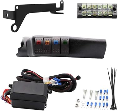 S SMAUTOP 12V DC Pod de interruptor de pilar Wrangler Con caja de relé de fusibles