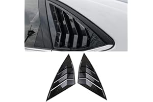 Autophoton for Volkswagen Jetta MK7 2019-2023 Exterior Carbon Fiber Black Rear Window Louver Shutter Cover Trim 2pcs Car Accessories((Not fit for R-Line Sedan 4-Door, GLI Version, Sport Version))
