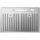 Zephyr 29 Inch Insert Range Hood Monsoon Mini II 200-600 CFM | Kitchen Vent Hood with LumiLight LED Lighting (AK9528AS)