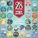 RubyRoo Baby Milestone Stickers - Monthly Stickers for Boy or Girl - 28 Pack - Includes 12 Monthly,1st Year Milestones & First Holidays - Perfect Baby Shower & Newborn Birthday Gift (Adventure)