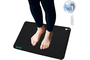 Galvexar Grounding Mat for Feet at Home & Office, 24x16 Inch Conductive Earthing Mat with 15ft Cord, High-Quality PU Leather Pad for Better Sleep, Pain Relief, Static Discharge at Work, Yoga, Gaming