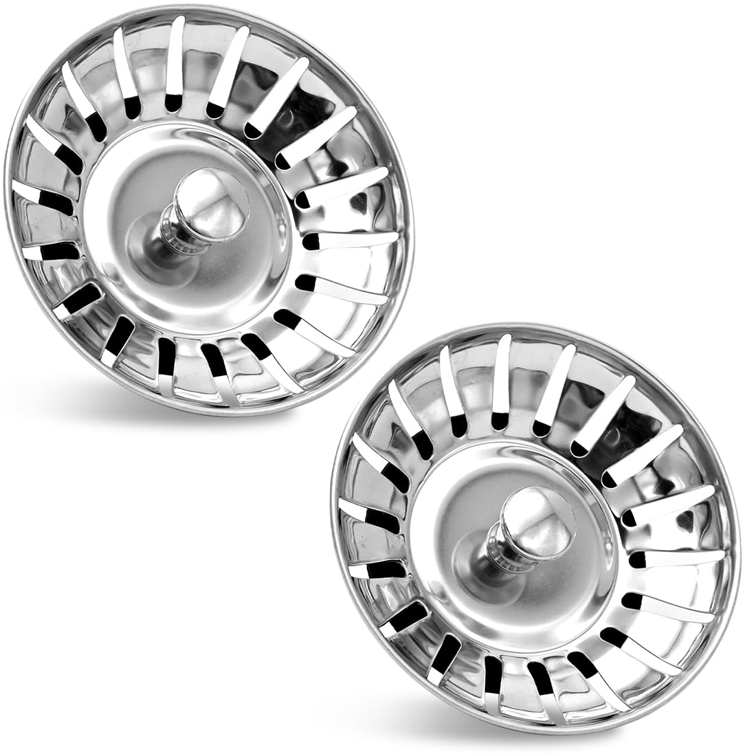 LICQIC Kitchen Sink Accessories, Stainless Steel Leak Proof Kitchen Sink Strainer Plug for Kitchen Sink Bowl, Diameter 78 mm (2 PCS)