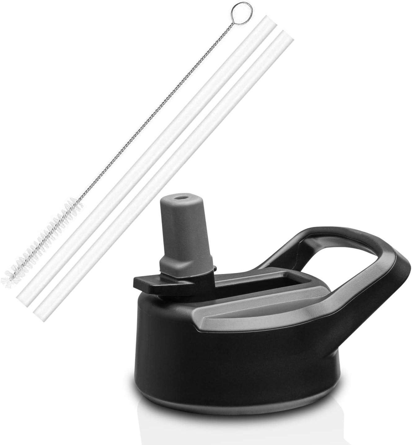WaterFit Straw Lid for Hydro Flask Wide Mouth Water Bottle - Enhanced Design of Lids with Straw - Best Professional Accessories for Hydroflask - Flip-Top Wide Mouth Straw Lid - Durable & Leak Proof