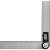 GemRed 82305 Digital Angle Finder Protractor Stainless Steel 7inch 200mm | Black Button
