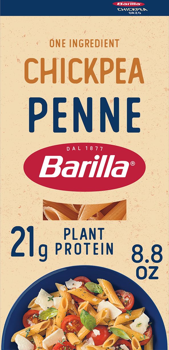 Barilla Chickpea Penne Pasta, 8.8 oz (Pack of 10) - Vegan, Gluten Free, Non GMO & Kosher - Made with Plant Based Protein Image Barilla Chickpea Penne Pasta, 8.8 oz (Pack of 10) - Vegan, Gluten Free, Non GMO & Kosher - Made with Plant Based Protein Image