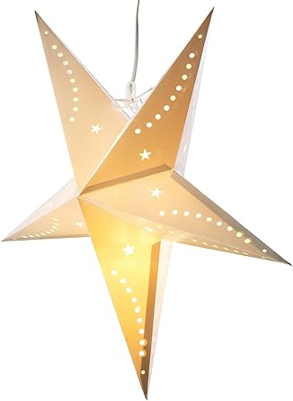 Origami Stella Di Natale 3d.Lunartec Lampada 3d Stella Di Natale Stella In Carta 60 Cm Bianco Amazon It Illuminazione