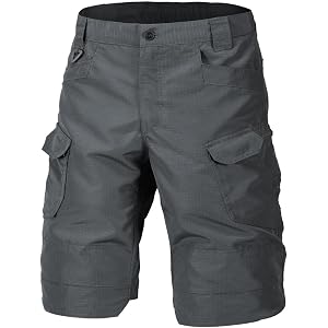 WINRKERY Men's Hiking Cargo Shorts Lightweight Tactical Work Shorts Waterproof Outdoor Golf Fishing Short Pants with Pockets