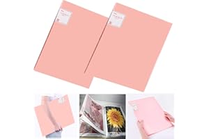 BUERKEO 2Pcs A3 Diamond Painting Storage Book,Diamond Art Portfolio Folder with 30 Pages Clear Pocket Sleeves Protectors, Portable A3 Storage Book,Large Artwork Report Sheet Letter Poster Storage Bag (Red)