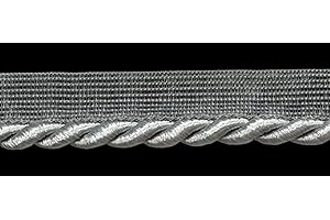 BBTRIMSANDRIBBON Large Twisted Cord w/Lip Piping Trimming - 6 Yards - Many Colors! (Grey)