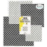 BUZZWRAP Premium Beeswax Food Storage Wraps, 4-Pack, Modern Design, Eco-Friendly, Reusable, Sustainable, Biodegradable, Non Toxic and Plastic Free. (4-Pack)