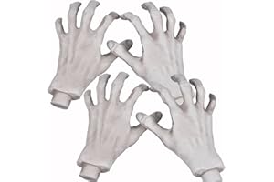 XONOR Halloween Skeleton Hands - Realistic Life Size Severed Fake Plastic Hands for Halloween Props Decoration, (2Pairs)