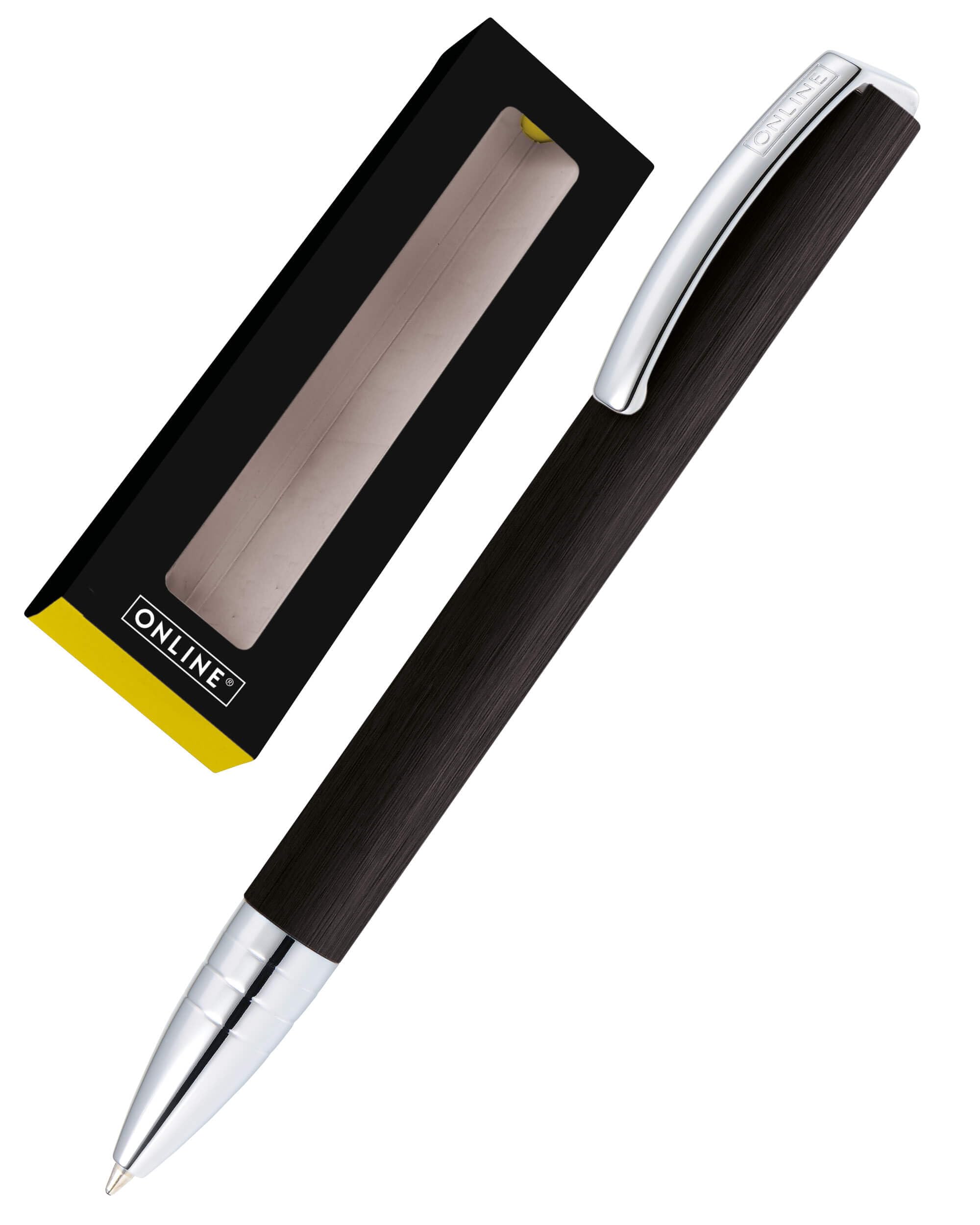 Ballpen Vision Black | made of aluminum |with international king size refill | refillable | writing colour black | in gift box