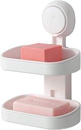 TAILI Suction Soap Dish Shower Holder 3 kg Double Layer Wall Mount