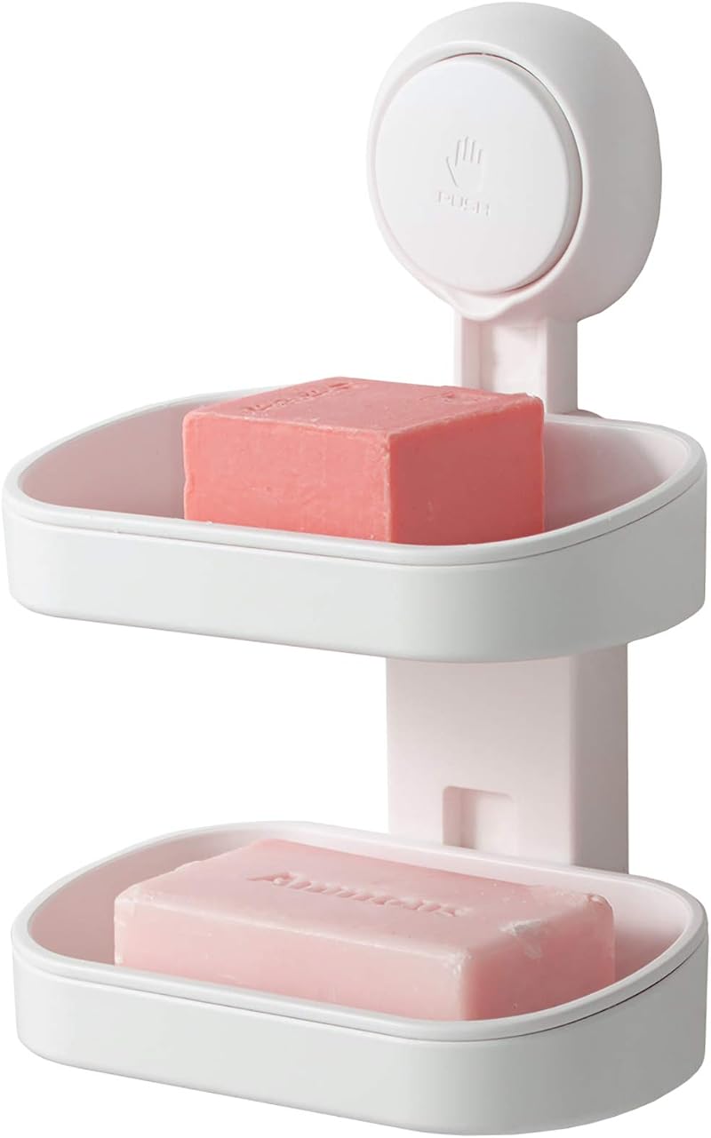 TAILI Suction Soap Dish Shower Holder 3 kg Double Layer Wall Mount