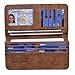 Mens Vintage Long Wallets Slim Bifold Card Holder Wallets (Brown)