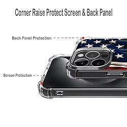 Ecute American Flag Case for iPhone 15 Pro with