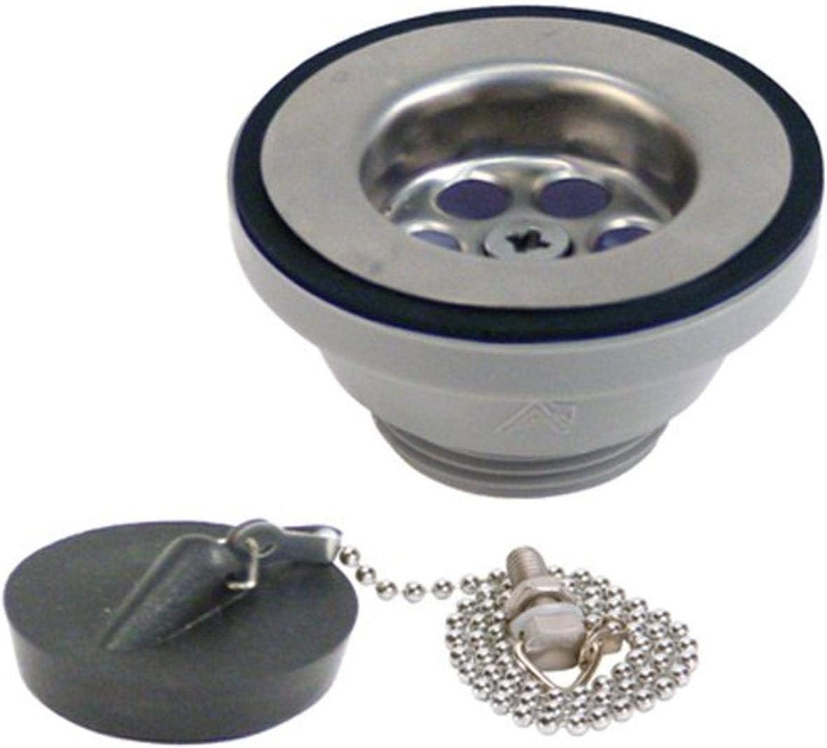 Ambassador Marine Sink Drain with 1 1/2-Inch Chain Stopper