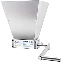 FERRODAY 2 Roller Crusher Stainless Steel Crusher Malt Mill Homebrew Grain Crusher Manual Grain Mill Low Speed Drill…