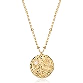 LADYGD Gold Pendant Necklace for Women 14K Gold Plated Cubic Zirconia Simulated Pearl Ocean Starfish Seashell Charm Necklace Handmade Gold Jewelry Gifts