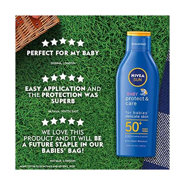 NIVEA-SUN-Baby-Suncream-Lotion-SPF-50-Protect-Moisture-200-ml-Suncream-for-Very-Delicate-Skin-with-SPF50-Moisturising-and-Protective-Sunscreen-for-Kids NIVEA SUN Baby Suncream Lotion SPF 50+ Protect & Moisture (200ml), Suncream for Very Delicate Skin with SPF50…