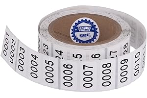 KENCO Consecutively Numbered Labels. Measure: 1.5" X 0.75" Paper Material (Various Number Sequences Available) (0001-1000)