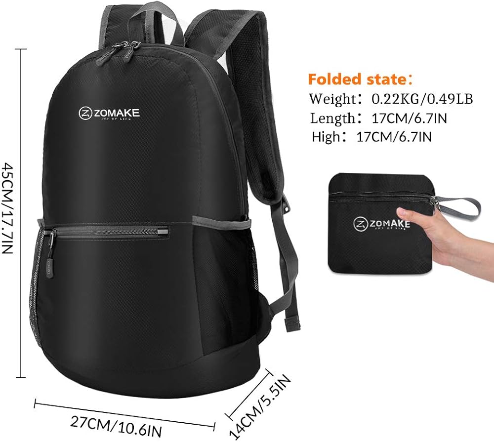 ZOMAKE Ultra Lightweight Packable Backpack Water Resistant Hiking Daypack, Small Backpack Handy Foldable Camping Outdoor Backpack Little Bag : Sports & Outdoors