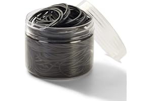 AMUU Rubber Bands 300pcs Black Small Rubber Bands for Office School Home size16 Elastic Band