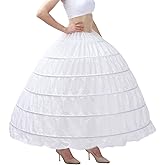 feelP0P0 Plus Size Hoop Skirt,Long Fluffy Hoop Petticoat Skirt for Women Under Dress - Poofy Wedding Skirt, Hoop Skirt Petticoat White
