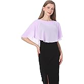 Baoqiya Capelets for Women Shawls and Wraps Soft Chiffon Cape For Wedding Party Evening Dress Bridal Cover Ups