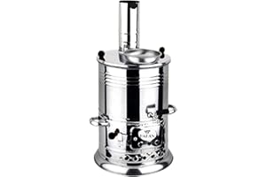 Hakan Portable Turkish Samovar Tea Kettle, Camping Water Boiler Tea Pot, Wood, Coals Fired Semaver Teapot, Water Heater for C