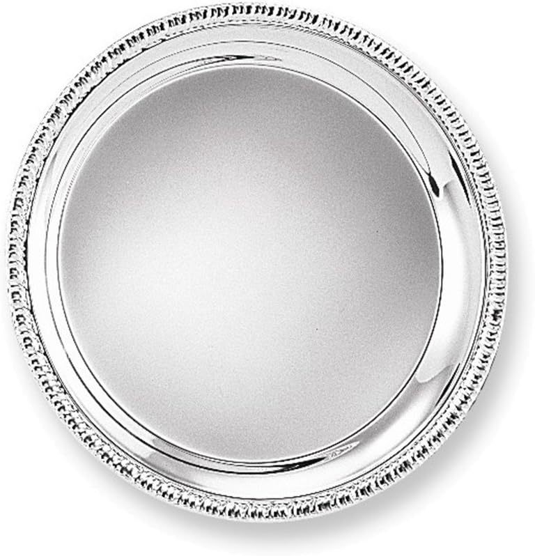 Jewelry Adviser Gifts Silver-plated 8 Inch Round Fancy Edge Tray