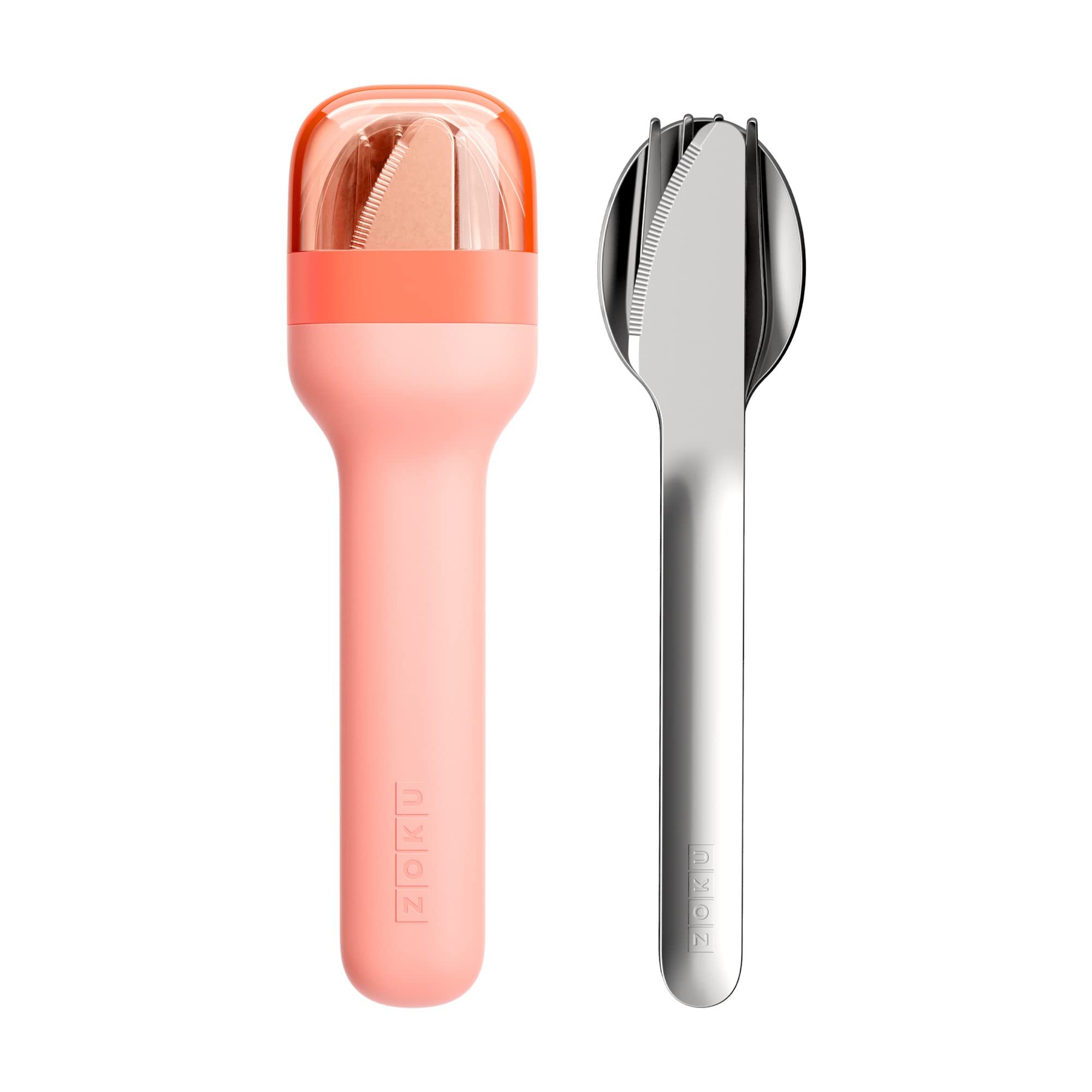 Zoku Pocket Cutlery Set (Peach), Pink