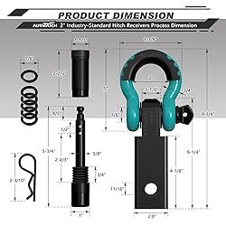 AUTMATCH Shackle Hitch Receiver 2 Inch - 3/4" D