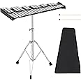 MUHYHY 37 Notes Glockenspiel with Adjustable Height Stand, Aluminum Xylophone for Adult,Glockenspiels Xylophone Bell Kit,Xylophones Instrument Kit with Music Stand,Mallets and Carrying Bag