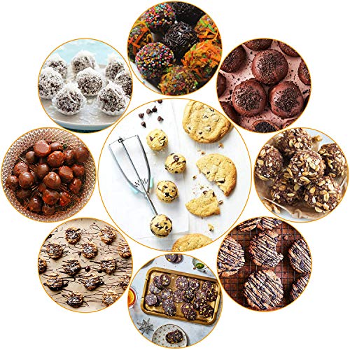 Besmon Cookie Scoop Set, Stainless Steel Cookie Scoops with Trigger Release, Include Large-Medium-Small Sizes Balls for Perfect for Cookie, Ice Cream, Cupcake, Muffin, Meatball - Thumbnail 5