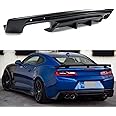 AMPP Matt Black Shark Fin Sport Rear Bumper Diffuser Replacement PP Compatible for 2016-2024 Chevy Camaro LT RS SS