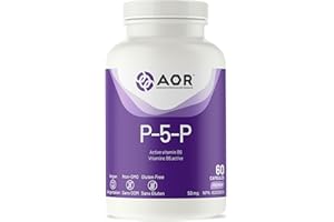 AOR P5P Vitamin B6 Supplement 50mg, 60 Caps 30-Day Supply - Active Form Pyridoxal-5-Phosphate - Gluten-Free, Non-GMO & Vegan 